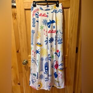 Peach brand Graffic Style wide leg pants  women’s Medium NWT